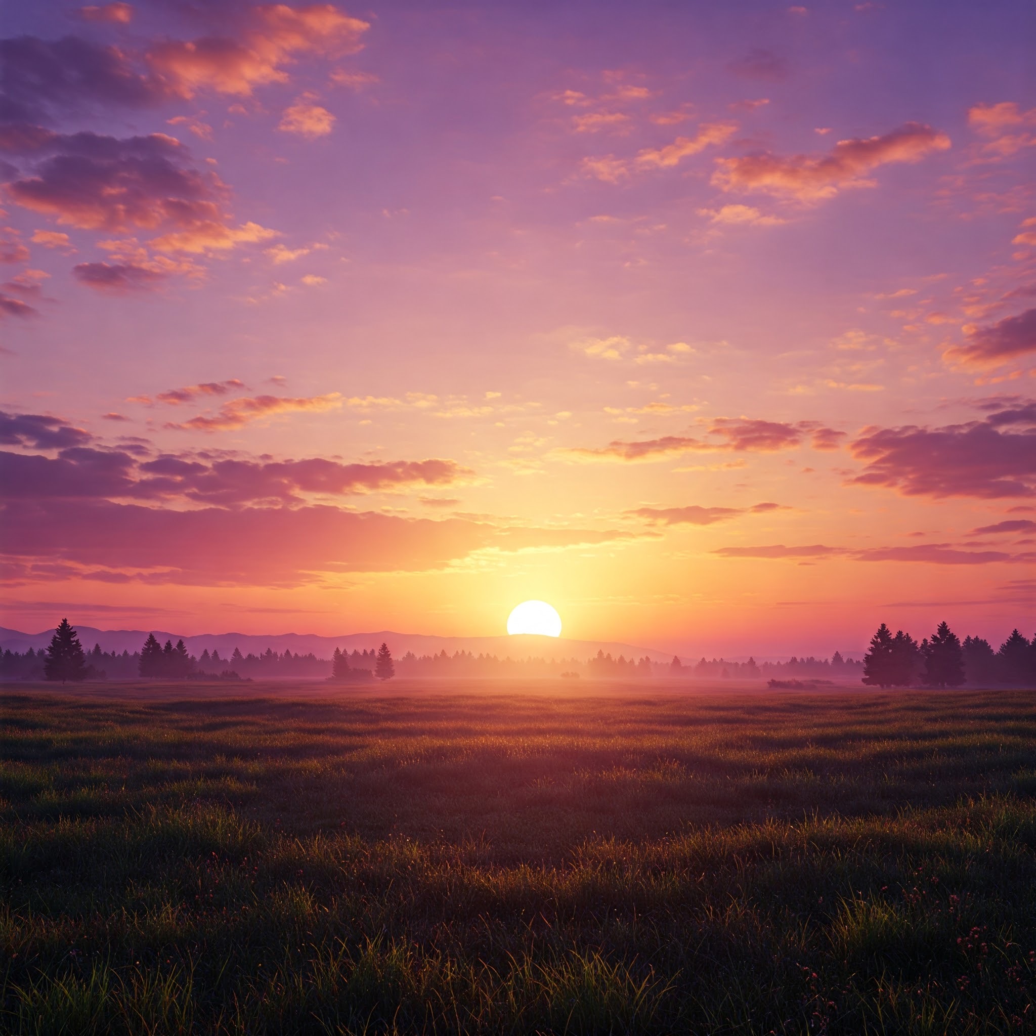 photo of Ethereal Sunrise Over Misty Plains